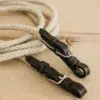 Zügel aus Hanfseil und Bio-Leder "Claudius" 12 Hanfzügel, Zügel aus Hanf, nachhaltig, Lederverschluss