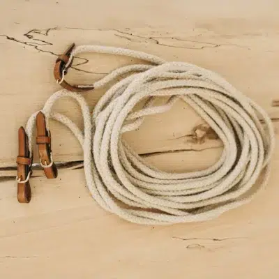 Kombilonge: Longe, Langzügel und Doppellonge in einem. Karamell Edelstahl