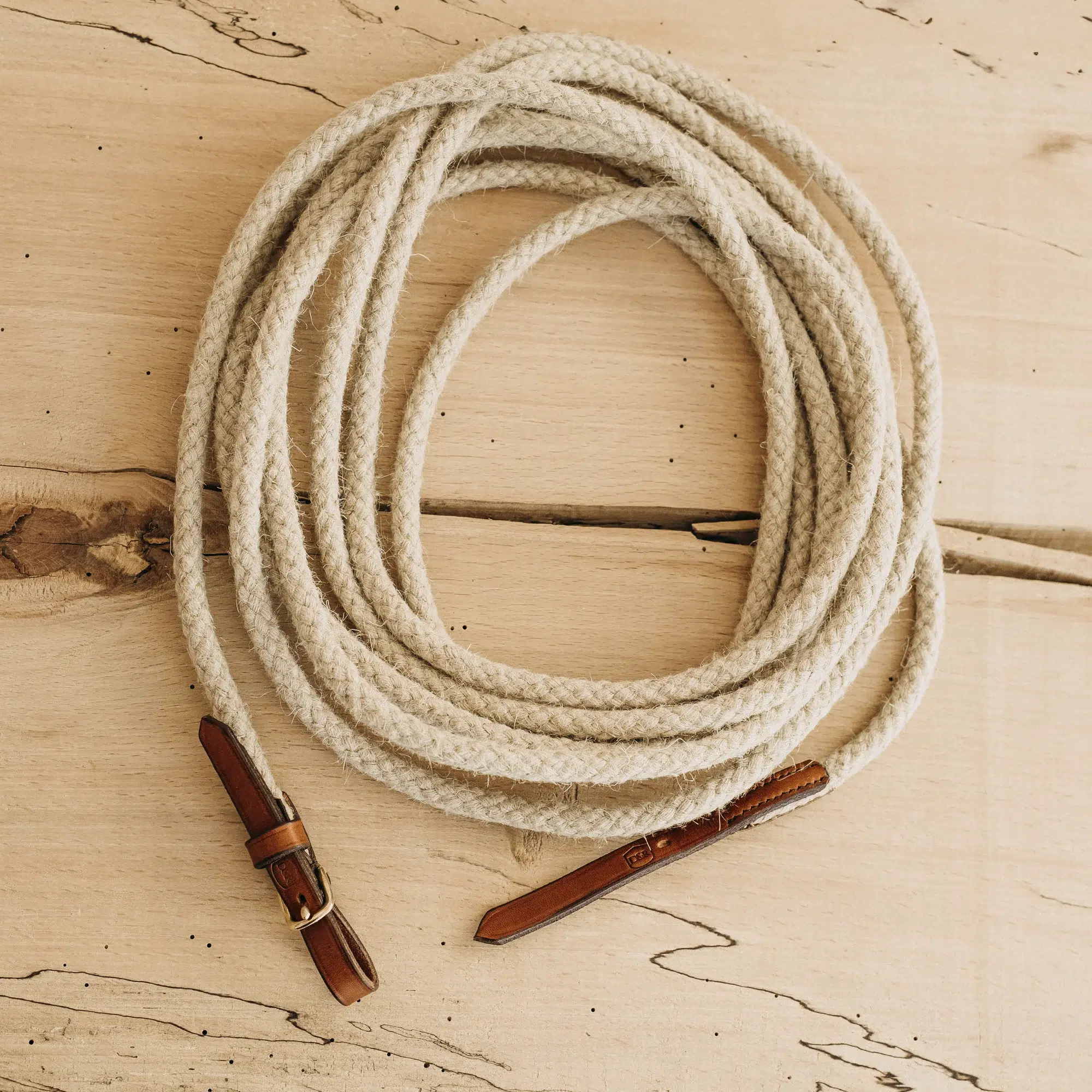 Kombilonge: Doppellonge, Langzügel und Longe in Einem 5 Kombilonge: Longe, Langzügel und Doppellonge in einem. Karamell Edelstahl als Longe